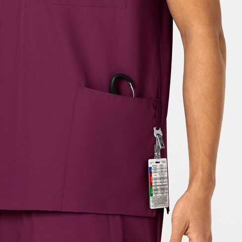 WonderWink W123 Unisex 4 Pocket Utility Scrub Top, Red, 5X in Saudi Arabia