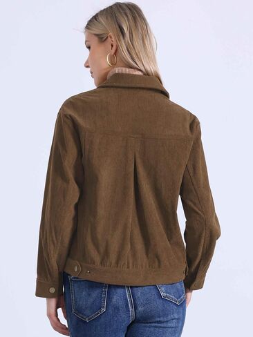 Allegra K Corduroy Jacket for Women Casual Long Sleeve Fall Outerwear Button Down Shacket Jackets in Saudi Arabia