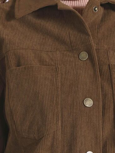 Allegra K Corduroy Jacket for Women Casual Long Sleeve Fall Outerwear Button Down Shacket Jackets in Saudi Arabia