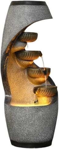Outdoor Garden Water Fountain 127cm Floor Standing Outdoor Fountain Garden Waterfall Decoration Water Feature for Porch Courtyard Home Art Decoration Contemporary Water Feature in Saudi Arabia
