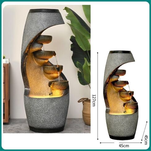 Outdoor Garden Water Fountain 127cm Floor Standing Outdoor Fountain Garden Waterfall Decoration Water Feature for Porch Courtyard Home Art Decoration Contemporary Water Feature in Saudi Arabia