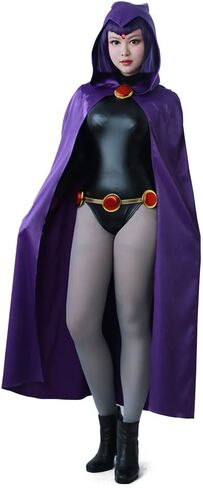 miccostumes Women's Costume Magical Girl Cosplay Fighting Bodysuit Full Set With Purple Hooded Cloak in Saudi Arabia