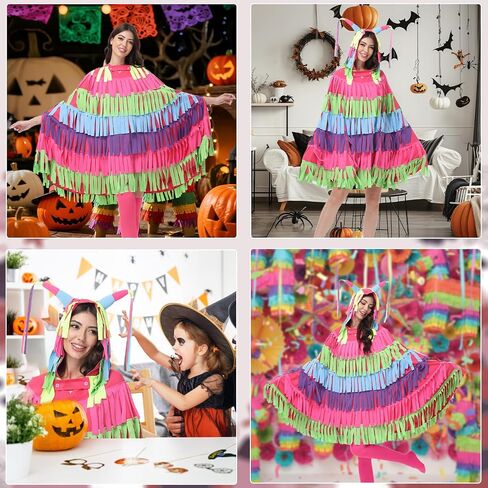Pinata Costume for Women - Halloween Costumes Hooded Cape Piñata Onesies Jumpsuit for Adults Teens Boys Girls in Saudi Arabia