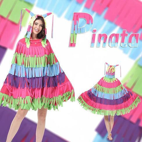 Pinata Costume for Women - Halloween Costumes Hooded Cape Piñata Onesies Jumpsuit for Adults Teens Boys Girls in Saudi Arabia