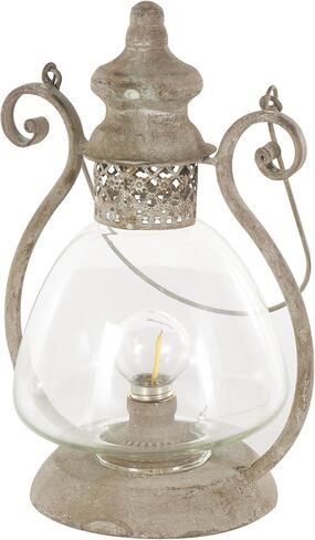 Deco 79 Metal Scroll Indoor Outdoor Candle Lantern Decorative Lantern Candle Holder with Arched Handle, Lantern 9" x 8" x 12", Bronze in Saudi Arabia