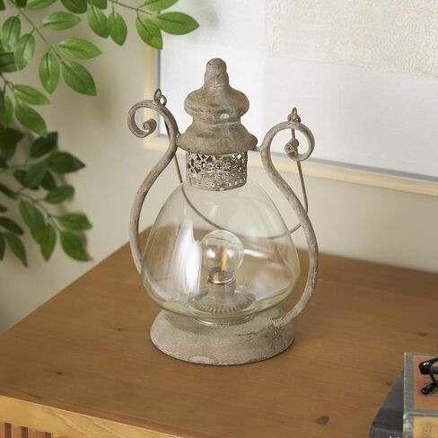 Deco 79 Metal Scroll Indoor Outdoor Candle Lantern Decorative Lantern Candle Holder with Arched Handle, Lantern 9" x 8" x 12", Bronze in Saudi Arabia