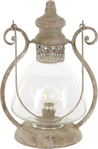 Deco 79 Metal Scroll Indoor Outdoor Candle Lantern Decorative Lantern Candle Holder with Arched Handle, Lantern 9" x 8" x 12", Bronze in Saudi Arabia
