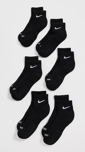 Nike SX6899-010: مجموعة من 6 جوارب رجالية للكاحل للاستخدام اليومي باللون الأبيض/الأسود (متوسط) in Saudi Arabia