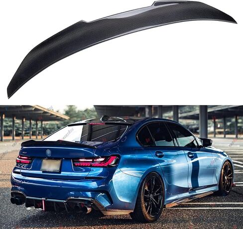 Real Carbon Fiber Rear Spoiler Compatible with 2019-2025 BMW G20 3 Series & G80 M3, PSM Style Duckbill Fits for 320i 320e 330i 330e 340i M340i, Trunk Exterior High Kick Tail Deck Lid Wing Lip in Saudi Arabia