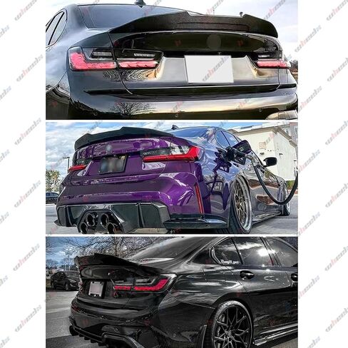 Real Carbon Fiber Rear Spoiler Compatible with 2019-2025 BMW G20 3 Series & G80 M3, PSM Style Duckbill Fits for 320i 320e 330i 330e 340i M340i, Trunk Exterior High Kick Tail Deck Lid Wing Lip in Saudi Arabia