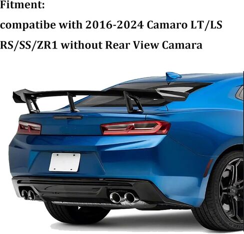 جناح خلفي أسود لامع متوافق مع 2016-2024 تشيفي كامارو SS RS LT ZL جميع الموديلات بدون كاميرا الرؤية الخلفية طراز ZL1 1LE، جناح كبير in Saudi Arabia
