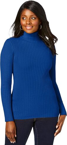Jessica London Women's Plus Size Ribbed Cotton Turtleneck Sweater in Saudi Arabia