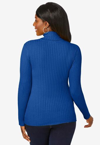 Jessica London Women's Plus Size Ribbed Cotton Turtleneck Sweater in Saudi Arabia