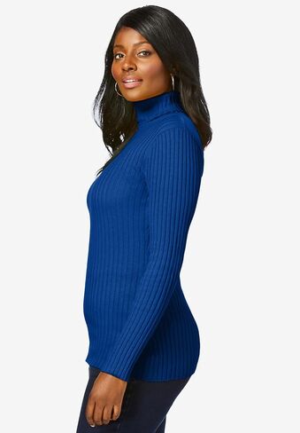 Jessica London Women's Plus Size Ribbed Cotton Turtleneck Sweater in Saudi Arabia