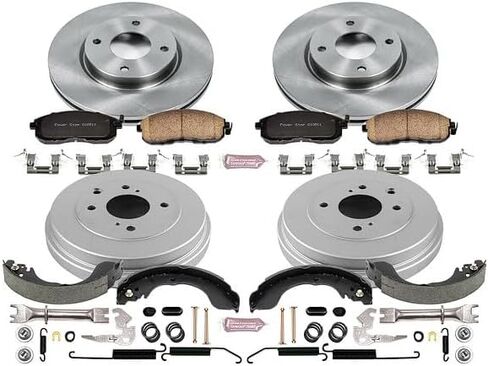 Power Stop KOE15252DK مجموعة فرامل بديلة أمامية وخلفية متخصصة - أسطوانات الفرامل OE ووسادات الفرامل السيراميكية in Saudi Arabia