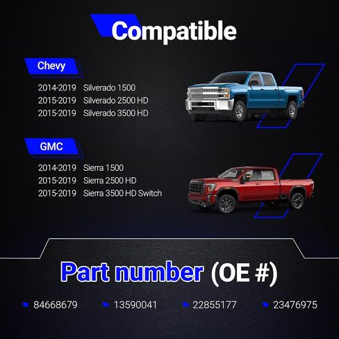 84668679 13590041 Ignition Lock Cylinder Switch & Door Handle & Tailgate Latch for 2014-2019 Chevy Silverado 1500 2500 3500 Suburban Tahoe Express, GMC Sierra Yukon Savana Replaces# 22855177 23476975 in Saudi Arabia