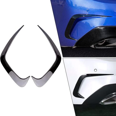 x xotic tech المصد الخلفي الخارجي غطاء إطار فتحة التهوية الجانبية السفلية، أسود لامع، متوافق مع BMW 3 Series G20 2019-2022 (النمط B) in Saudi Arabia