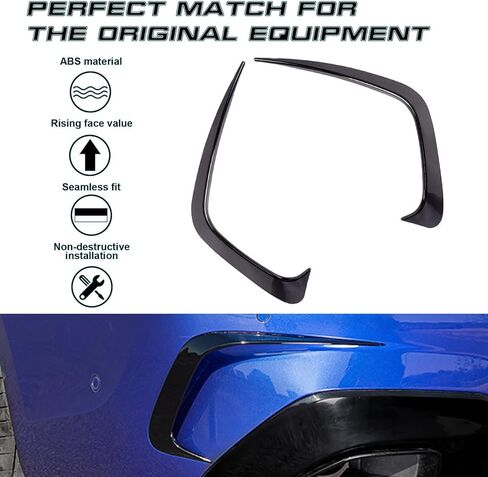 x xotic tech المصد الخلفي الخارجي غطاء إطار فتحة التهوية الجانبية السفلية، أسود لامع، متوافق مع BMW 3 Series G20 2019-2022 (النمط B) in Saudi Arabia