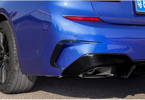 x xotic tech المصد الخلفي الخارجي غطاء إطار فتحة التهوية الجانبية السفلية، أسود لامع، متوافق مع BMW 3 Series G20 2019-2022 (النمط B) in Saudi Arabia