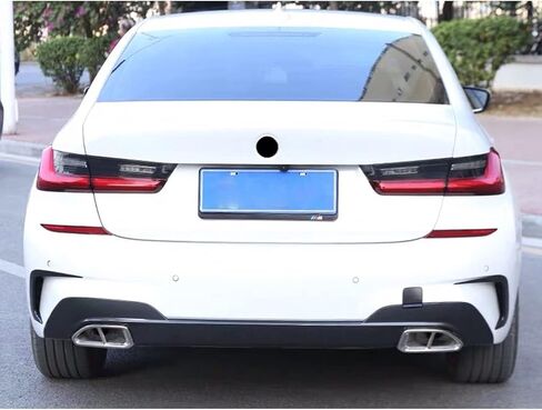 x xotic tech المصد الخلفي الخارجي غطاء إطار فتحة التهوية الجانبية السفلية، أسود لامع، متوافق مع BMW 3 Series G20 2019-2022 (النمط B) in Saudi Arabia