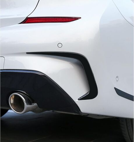 x xotic tech المصد الخلفي الخارجي غطاء إطار فتحة التهوية الجانبية السفلية، أسود لامع، متوافق مع BMW 3 Series G20 2019-2022 (النمط B) in Saudi Arabia