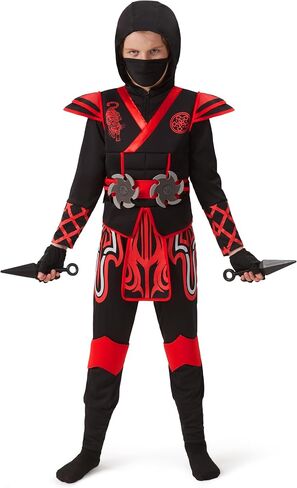 Spooktacular Creations Red Ninja Costume for Kids, Boys Halloween Dress Up Party, Ninja Role Playing in Saudi Arabia