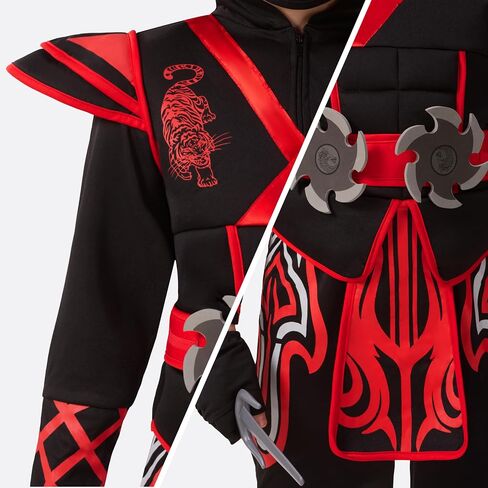 Spooktacular Creations Red Ninja Costume for Kids, Boys Halloween Dress Up Party, Ninja Role Playing in Saudi Arabia