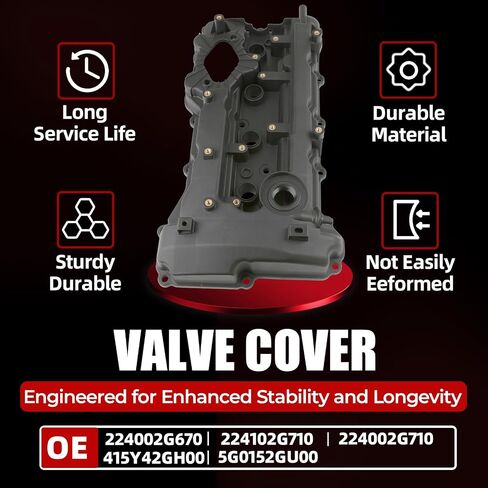 MITZONE Upgrade Valve Covers Compatible with Hyundai Tucson Santa Fe Sport Sonata Kia Sportage Optima Sorento 2011-2016 2.0T 2.0L 2.4L Replace 224002G670 in Saudi Arabia