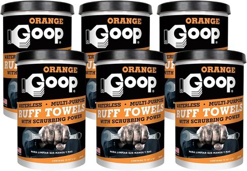 مناشف تنظيف الأيدي متعددة الأغراض بدون ماء من Orange Goop - 72 منشفة، 25.4 سم × 30.48 سم (عبوة من قطعتين) in Saudi Arabia