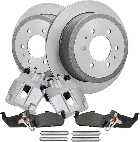 محور ديترويت - مجموعة الفرامل الخلفية لـ 2004-2011 Ford F-150، 2006-2008 Lincoln Mark LT، دوارات فرامل قرصية من السيراميك وسادات الفرامل 2005 2006 2007 2008 2009 2010 استبدال in Saudi Arabia