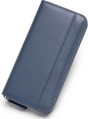 RFID Blocking Womens Zipper Wallet Leather Large Capacity Billfold Clutch Zip Around Wallets for Women in Kuwait