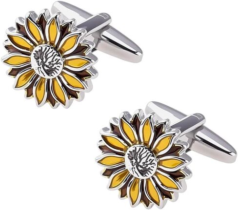 sunflower cufflinks french cuff links for Men Women daisy flower cufflinks tuxedo shirt studs for men Wedding Anniversary Business sunflower cuff links in Saudi Arabia