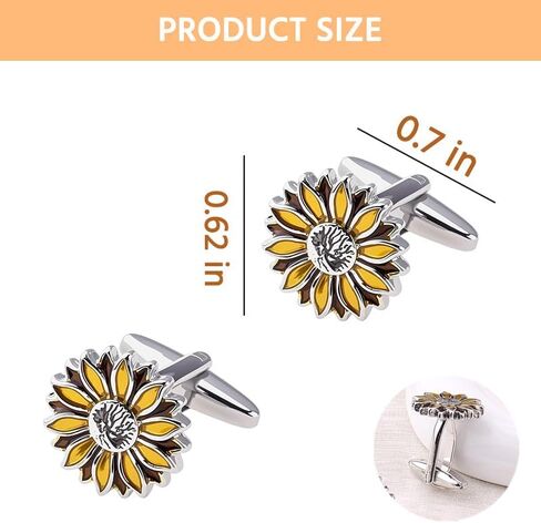sunflower cufflinks french cuff links for Men Women daisy flower cufflinks tuxedo shirt studs for men Wedding Anniversary Business sunflower cuff links in Saudi Arabia