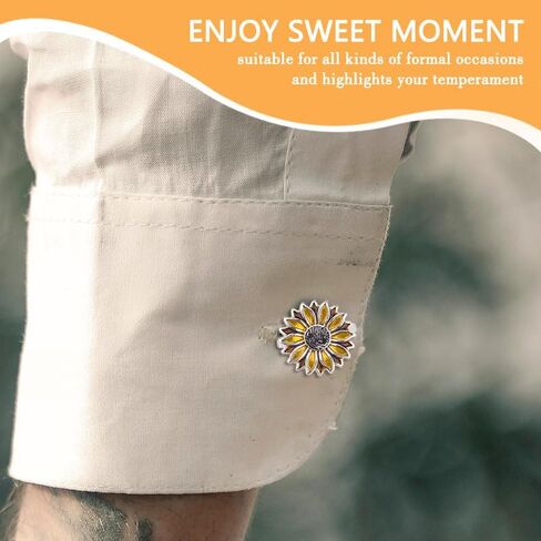 sunflower cufflinks french cuff links for Men Women daisy flower cufflinks tuxedo shirt studs for men Wedding Anniversary Business sunflower cuff links in Saudi Arabia