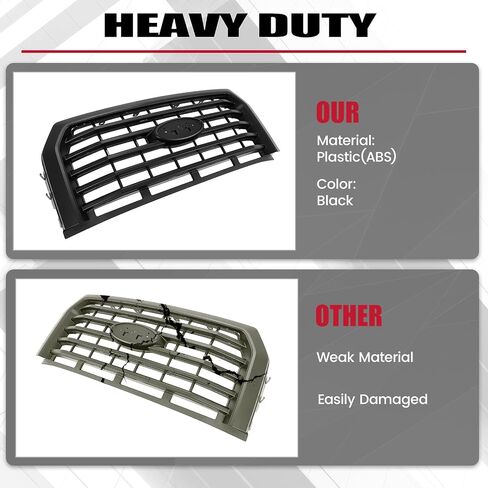 شبكة المصد الأمامي HECASA متوافقة مع شاحنة Ford F150 F-150 2015-2017 لاستبدال FL3Z8200VPTM FO1200581C غطاء محرك السيارة العلوي شواية ABS بلاستيك مطلي باللون الأسود in Saudi Arabia