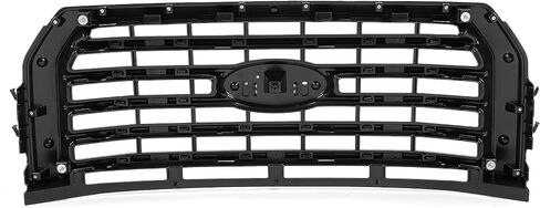 شبكة المصد الأمامي HECASA متوافقة مع شاحنة Ford F150 F-150 2015-2017 لاستبدال FL3Z8200VPTM FO1200581C غطاء محرك السيارة العلوي شواية ABS بلاستيك مطلي باللون الأسود in Saudi Arabia