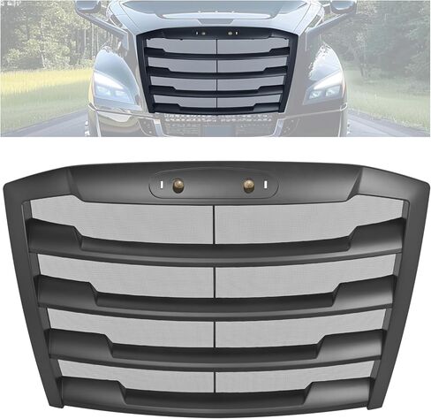 Front Grille Compatible with 2018-2024 Freightliner Cascadia Grill w/Bug Screen Matte Black in Saudi Arabia
