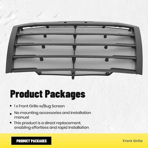 Front Grille Compatible with 2018-2024 Freightliner Cascadia Grill w/Bug Screen Matte Black in Saudi Arabia