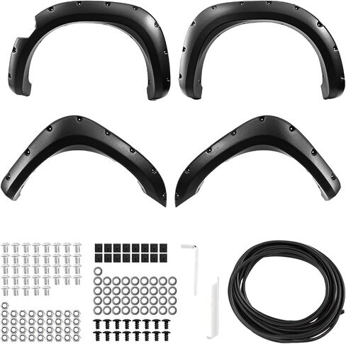 PHILTOP Fender Flare، متوافق مع 2004-2015 Titan (يناسب فقط Titan بدون صندوق قفل بجانب السرير) مجموعة مشاعل العجلات السوداء الناعمة غير اللامعة القابلة للطلاء - 4 قطع in Saudi Arabia