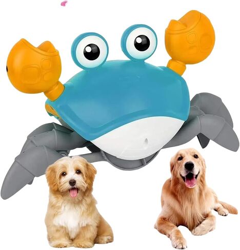 Crawling Crab Dog Cat Toys, Escaping Crab Dogs Cats Toy with Obstacle Avoidance Sensor Interactive Pet Toys with Music Sounds & Lights for Dogs Cats Dancing Crab Toys Gifts for Puppy Small Medium in Saudi Arabia