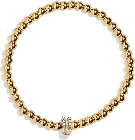 Initial Pisa Stretch Bracelet - Personalized Gold-Plated Bracelet for Women, Beaded Initial Bracelet, Stacking Bracelet, Custom Ball Bracelet, Trendy Jewelry in Saudi Arabia
