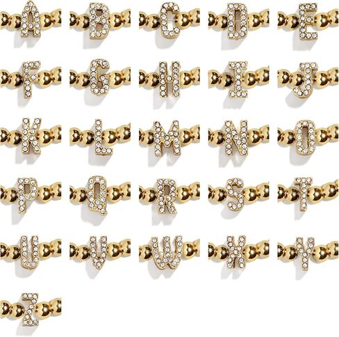 Initial Pisa Stretch Bracelet - Personalized Gold-Plated Bracelet for Women, Beaded Initial Bracelet, Stacking Bracelet, Custom Ball Bracelet, Trendy Jewelry in Saudi Arabia