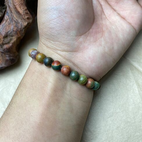 Anxiety Bracelets for Women Men Elastic Gemstone Handmade Natural Stone Red Turquoise Beads Bracelet Yoga Jewelry Chakra Triple Protection Bring Luck Jewelry Gifts in Saudi Arabia