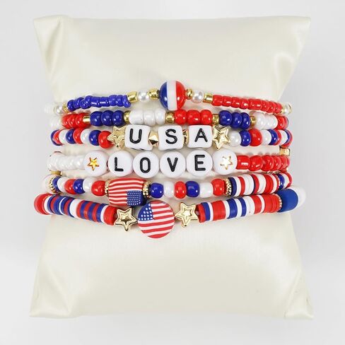 سوار Twinfree بوهيميا مطرز للنساء، أساور مطاطية من طين البوليمر in Kuwait