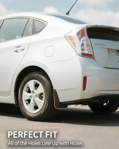 اللوحات الطينية لسيارة Toyota Prius 2010-2015، مجموعة مكونة من 4 قطع واقيات رذاذ بدون حفر، واقيات الطين شديدة التحمل مناسبة لجميع الأحوال الجوية (أمامي وخلفي) in Saudi Arabia