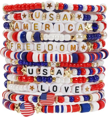 سوار Twinfree بوهيميا مطرز للنساء، أساور مطاطية من طين البوليمر in Kuwait