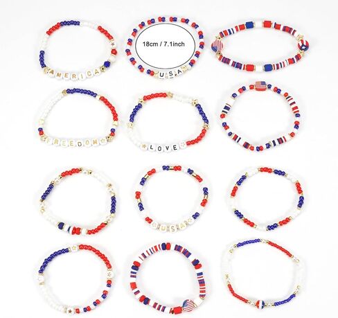 سوار Twinfree بوهيميا مطرز للنساء، أساور مطاطية من طين البوليمر in Kuwait