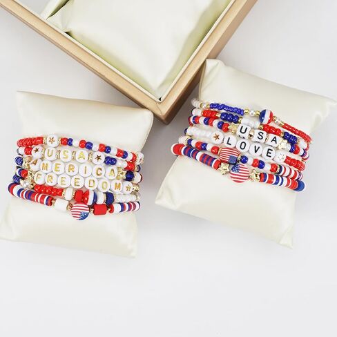 سوار Twinfree بوهيميا مطرز للنساء، أساور مطاطية من طين البوليمر in Kuwait