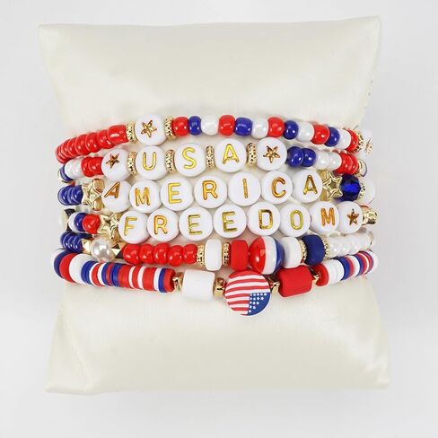 سوار Twinfree بوهيميا مطرز للنساء، أساور مطاطية من طين البوليمر in Kuwait