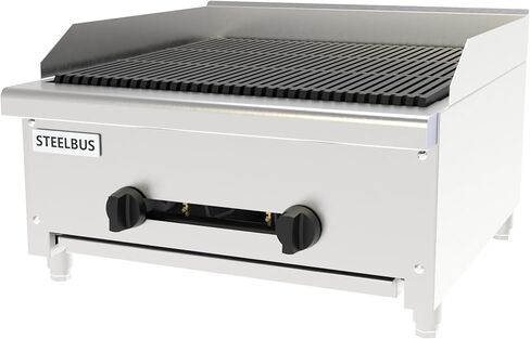 24'' Heavy duty Commercial Charbroilers 2 Burner Natural/Propane gas Countertop Griddle grill Restaurant Equipment in Kuwait